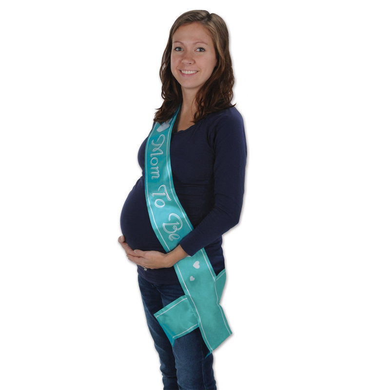 Ceinture Mom To Be Satin - 4 po - paquet de 6, Turquoise