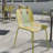 4-Pack Modern Striped Color Block Chairs, Pp Plastic Seat & Sturdy Metal Legs-366885706