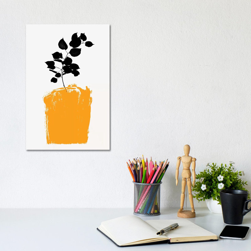 Scabiosa - Yellow by Kubistika - Wrapped Canvas Print, 20.32 cm H x 30.48 cm W