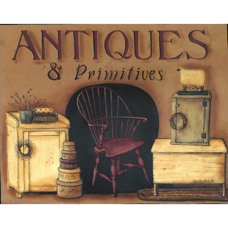 "Antiques & Primitives" par Pam Britton - reproduction d'art sur toile tendue, H 12 po x l 16 po