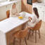 Ensemble de tabourets de bar modernes de hauteur comptoir de 3, 26 po avec tabourets pivotants en bois massif et tabourets de comptoir en similicuir café pour îlot de cuisine-1261041571-1261041573