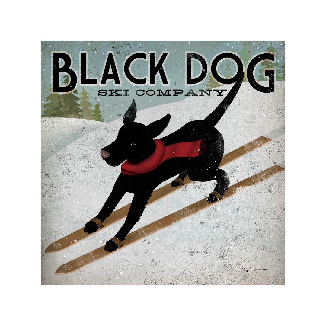 'Black Dog Ski Co.' by Ryan Fowler Vintage Advertisement on Wrapped Canvas