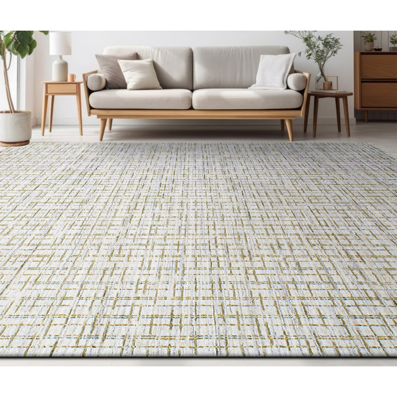 Tapis rectangulaire en laine / viscose noué à la main, Rectangle 12 pi x 15 pi