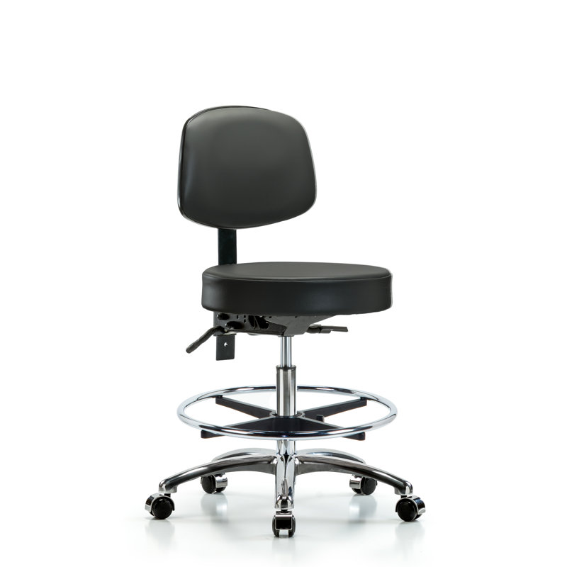 Chaise de travail, Roulettes, Carbone, Non inclinable inclus