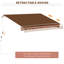 Auvent 13 pi x 8 pi pour patio, terrasse, balcon et eau, manivelle manuelle, café brun magnifique patio 13 pi x 8 pi, tissu aquatique, terrasse