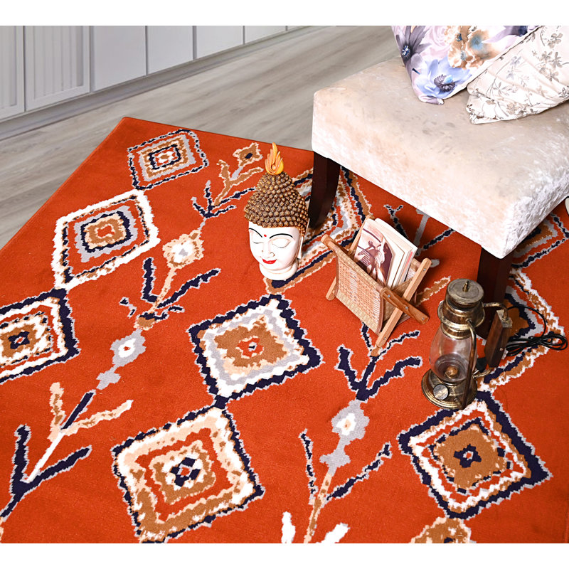 Tapis rouge à motif géométrique, Rectangle 2 pi x 4 pi