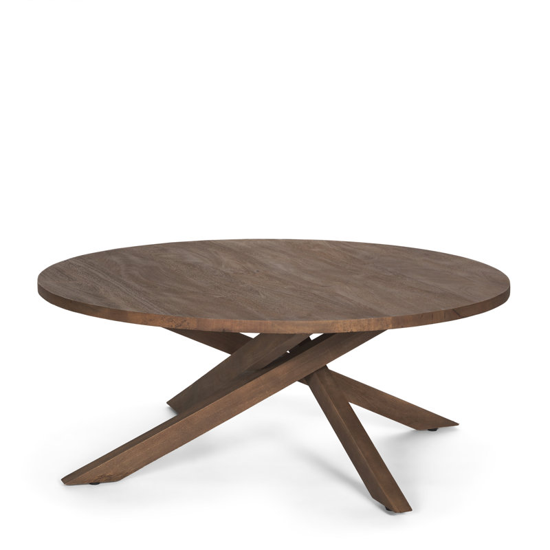 Aromola Solid Wood Single Coffee Table, Medium Brown