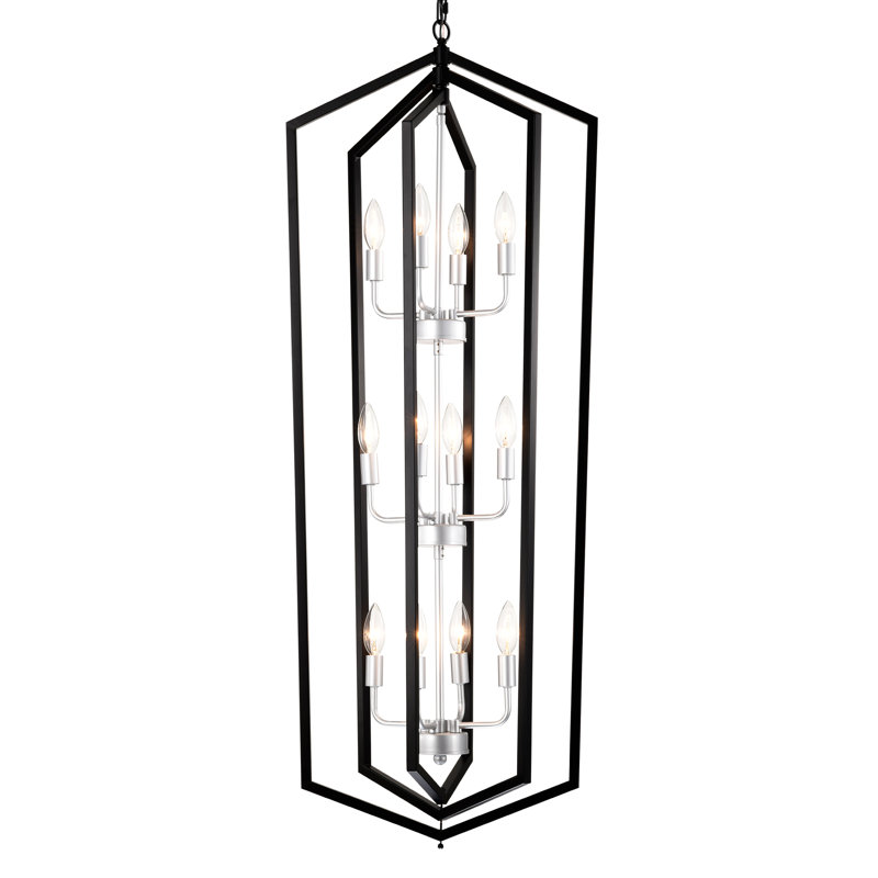 Farmhouse Kitchen Chandeliers, Vintage Rustic Cage Light Fixture Adjustable Height  Chandeliers For Dining Room Hallway Foyer Entryway (E12 Bulbs Not Included)