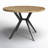 Etna Pine Round Solid Wood Top Metal Base Dining Table-75326125