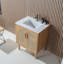 Ensemble de meuble-lavabo simple 29,13 po Emir avec plateau en quartz blanc-1730661187