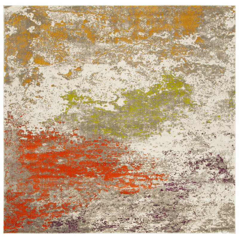 Porcello Performance Abstract Rug, Square 6'7"