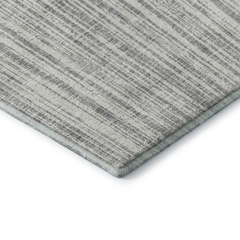 Premium Machine Washable Prisco Gray Rug, Rectangle 3' x 5'