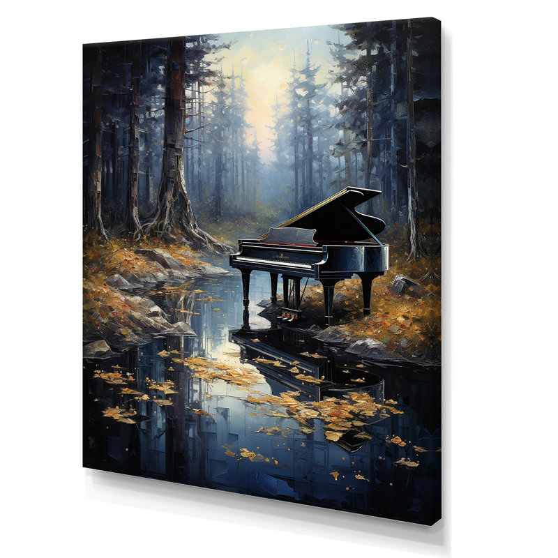 «Piano Forest Reflection» sur impression sur toile, Toile tendue, H 32 po x l 16 po