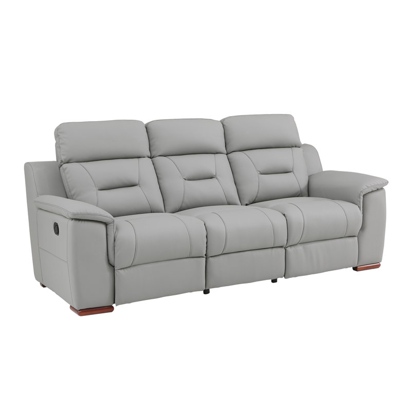 Annahi 85'' Faux Leather Reclining Sofa, Gray