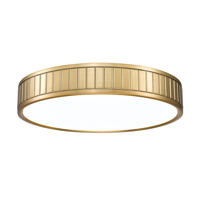 Chardey Acrylic LED Flush Mount, Modern Gold, 3" H x 16.5" W x 16.5" D