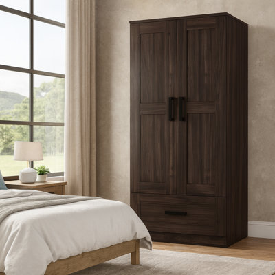 Wpfurniture 2-doors & One Drawer Engineered Wood Wardrobe Armoire Closet by WPFurniture