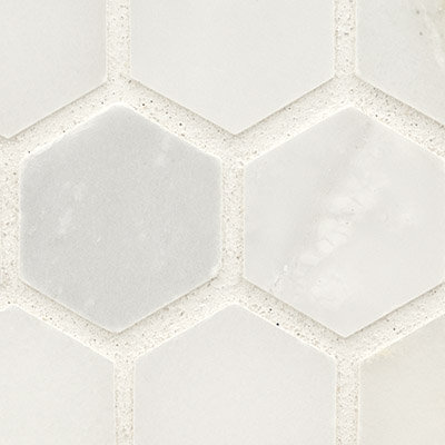 MSI Arabsecato Carrara 1" Hexagon 12 in. x 12 in. Honed Marble Mosaic Floor and Wall Tile, Arabsecato Carrara