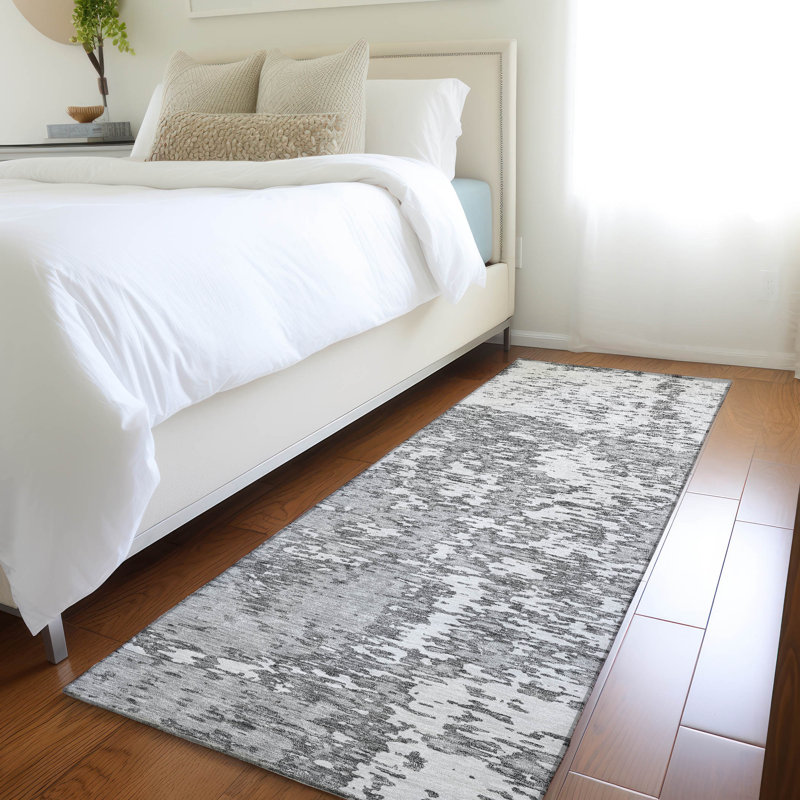 Premium Machine Washable Prisco Gray Rug, Runner 2'3" x 7'6"