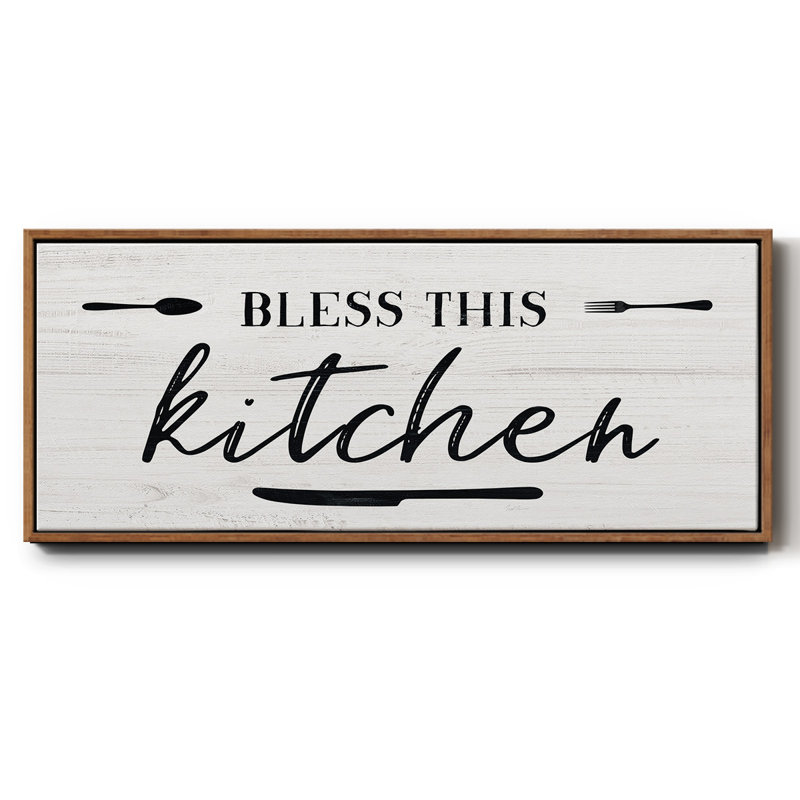 «Bless this Kitchen», toile encadrée, H 20 po x l 50 po