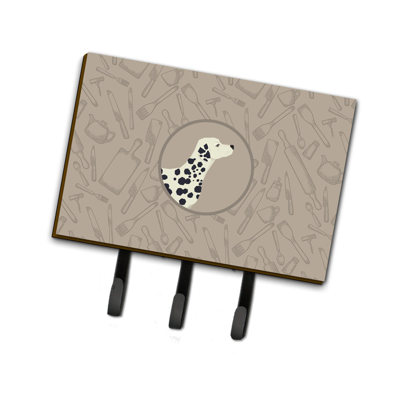 Metal Wall Organizer with Key Hooks, Dalmatian