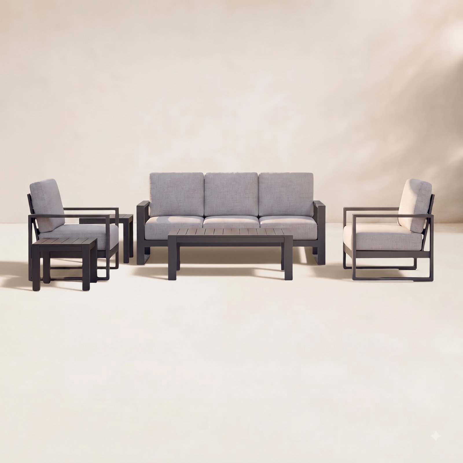 Dulcie 5-Person Sunbrella® Patio Seating Group, Cast Silver Sunbrella®