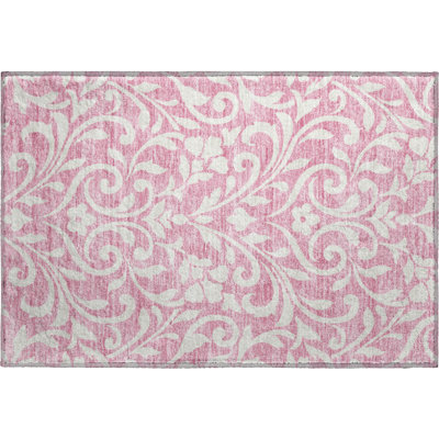 Premium Machine Washable Prisco Pink Rug