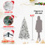Arbre de Noël enneigé 9 pi avec embouts de 1964 - PVC enneigé et branches à aiguilles dures, structure à charnières pour une installation facile, support en métal stable - arbre de Noël réaliste complet-7975565