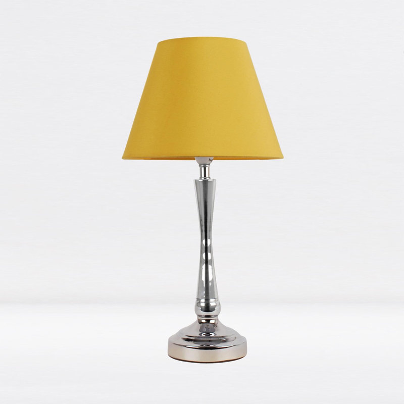 Laskowski Metal Table Lamp, Polished Chrome, Ochre