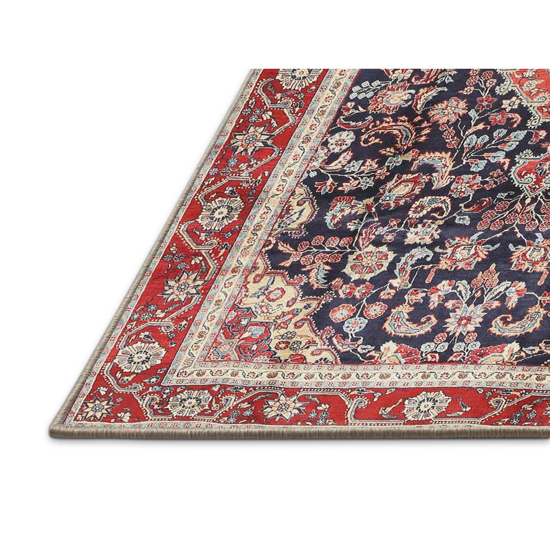 Tapis oriental rouge et bleu, Rectangle 3 pi x 5 pi