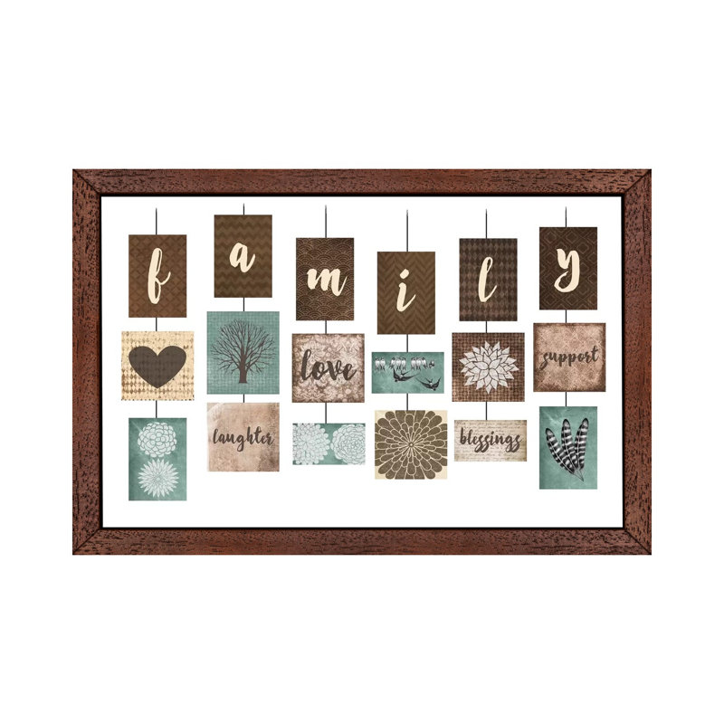 Family by Erin Clark - Floater Frame Print on Canvas, 152.5 cm H x 101.5 cm W, Brown Framed