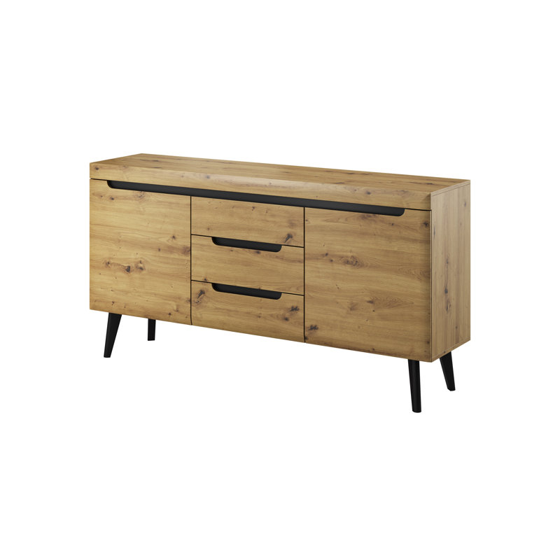 Stevenage 160cm Sideboard, Natural/Black