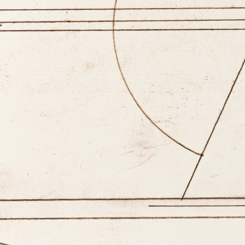 Modern Geometric Linework Wall Art with Walnut Frame