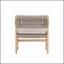 Chaise longue en acacia et coussin beige