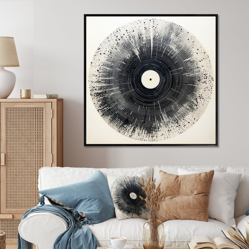 Vinyle disque vinyle Serenade III, H 16 po x l 16 po x P 1 po, Cadre flottant noir