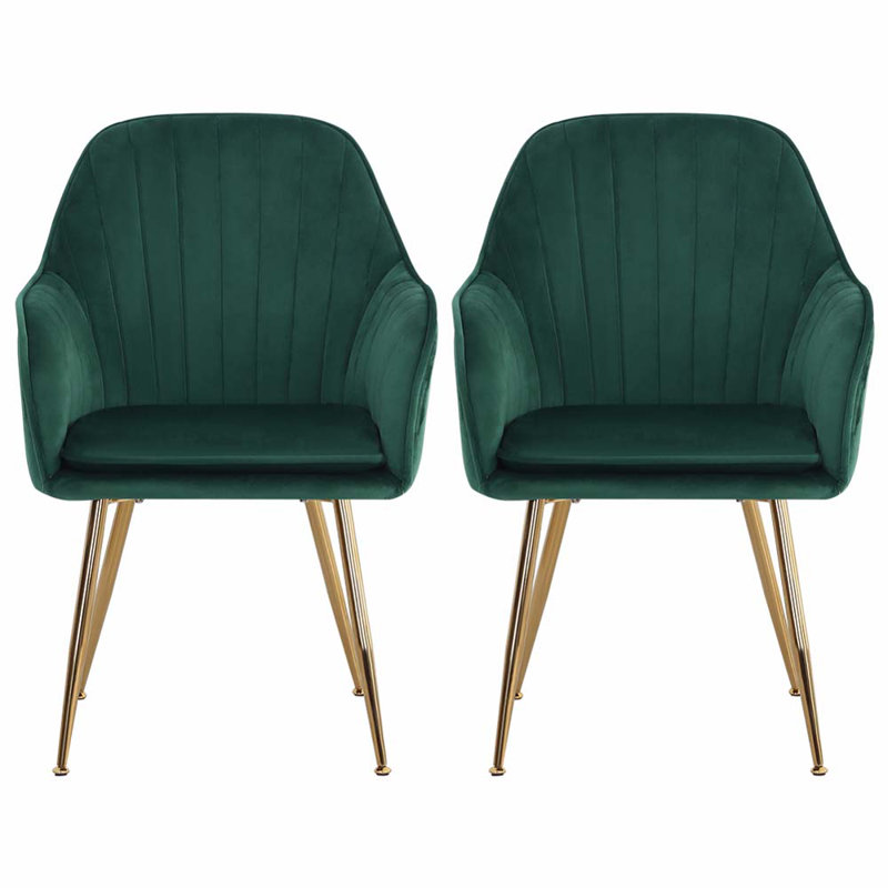 Elianna Upholstered Dining Chair, Emerald green