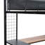 Lit mezzanine double en métal avec bureau et tablettes
