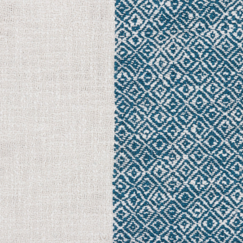 Plain Weave / Muslin Throw Blanket, Teal/Beige