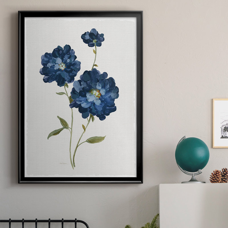 «Blue Mums», reproduction encadrée de qualité supérieure - prête à être accrochée, H 36,5 po x l 26,5 po x P 1 po, Noir