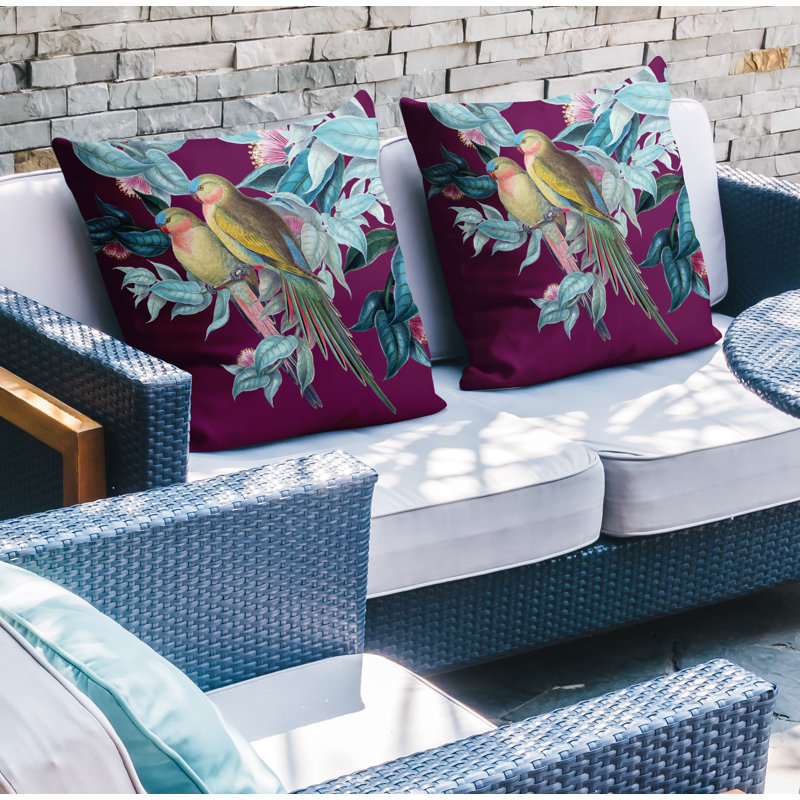 Housse et insert de coussin carré intérieur / extérieur Padmini, L 19 po x H 19 po, Mauve