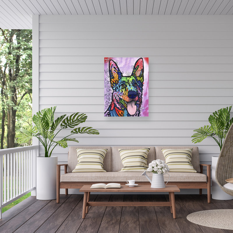 Toile d'extérieur Dean Russo «Shepherd Love», H 32 po x l 24 po x P 1,5 po
