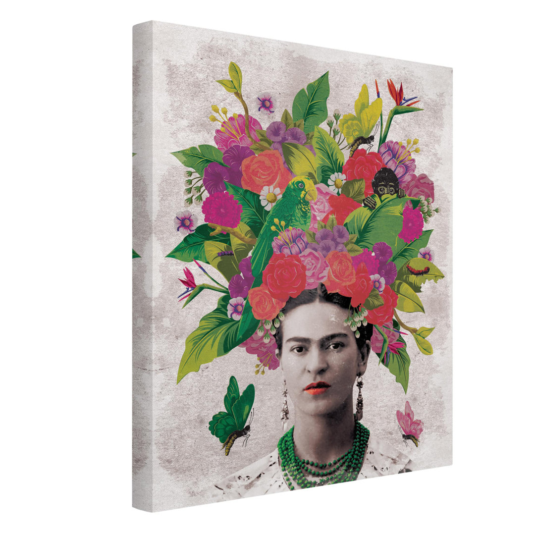 Leinwandbild Blumenportrait von Frida Kahlo