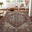 Bohemian Vintage Area Rug Washable Non Slip Moroccan Plant Floral Indoor Rug-426136621