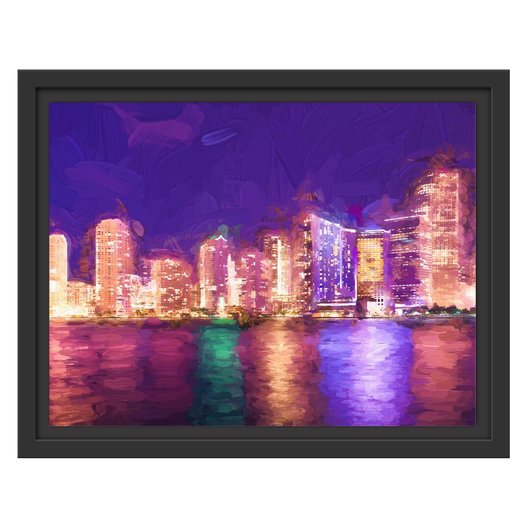 Gerahmtes Wandbild Skyline von Miami Florida