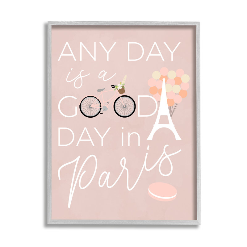 «Good Day In Paris», art mural en toile XXL par Anna Quach, Estampe numérique Farmhouse, H 20 po x l 16 po x P 1,5 po