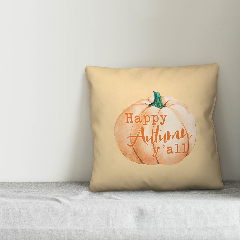  Coussin Happy Autumn Y'all, 16 po x 1 po