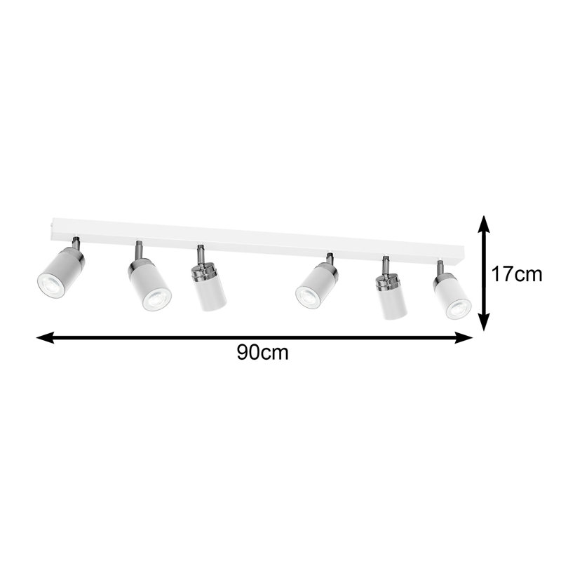 Baine 6 - Light Simple Pendant, White/Silver