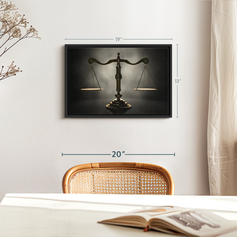 «Gold Scales Of Justice Wall Art», H 13 po x l 19 po