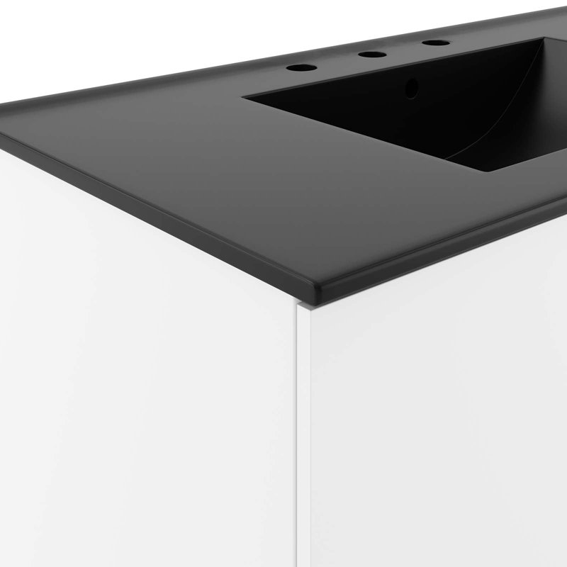 Modway Vitality 36" Bathroom Vanity, Black, White