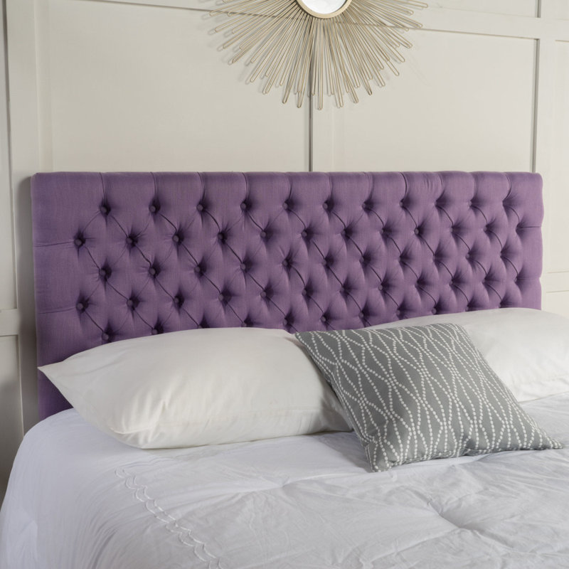Cadre de lit avec tête de lit, Mauve, Queen