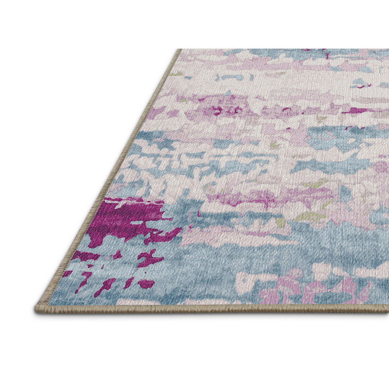 Machine Washable Beige Area Rug, Rectangle 3' x 5'